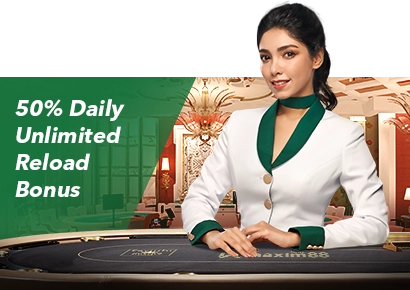 50% Daily Unlimited Reload Bonus